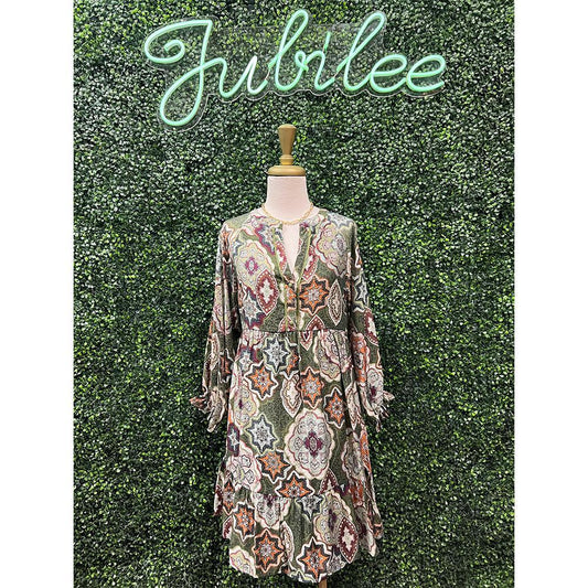 Wrenlee Olive Print Dress