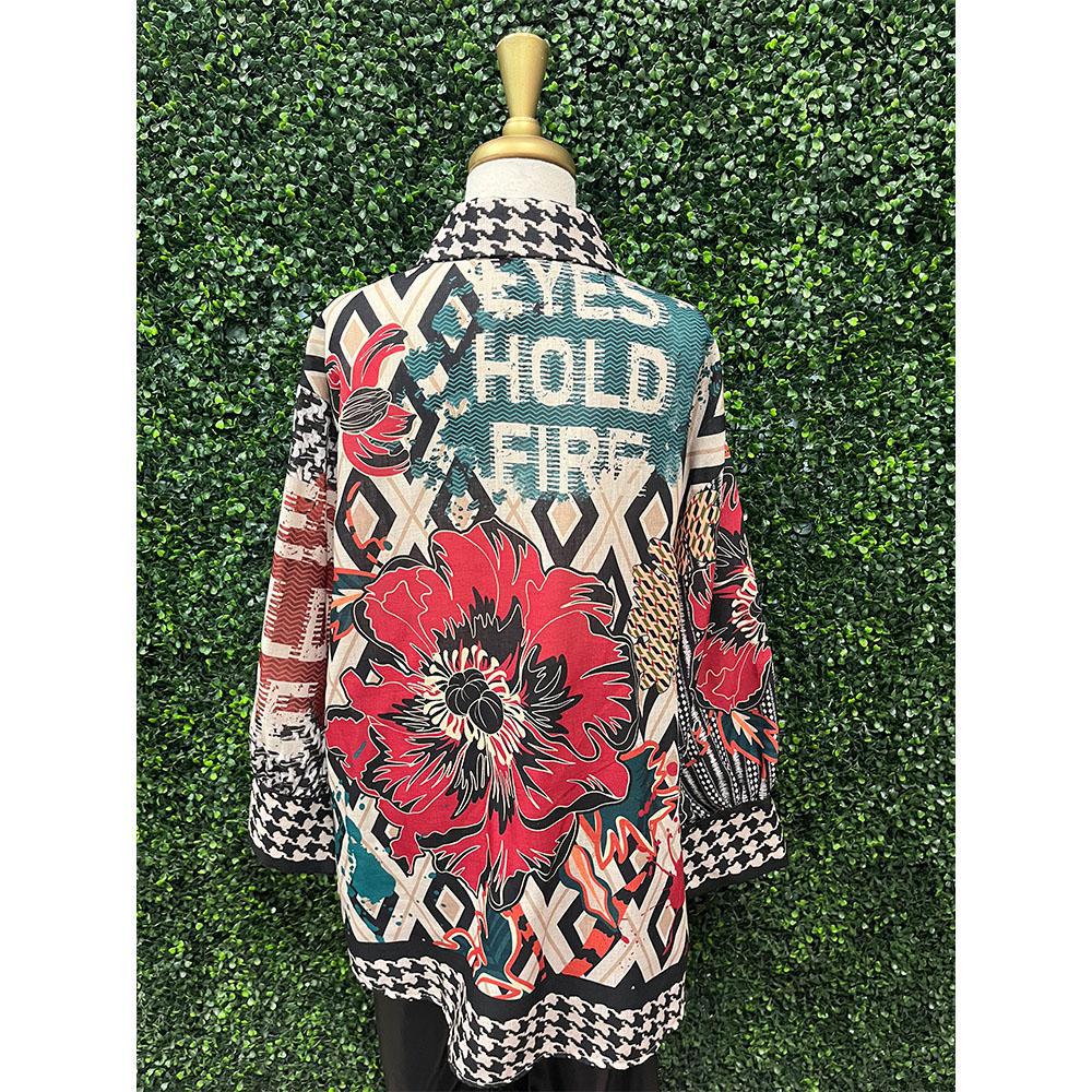 Briar Houndstooth Floral Blouse