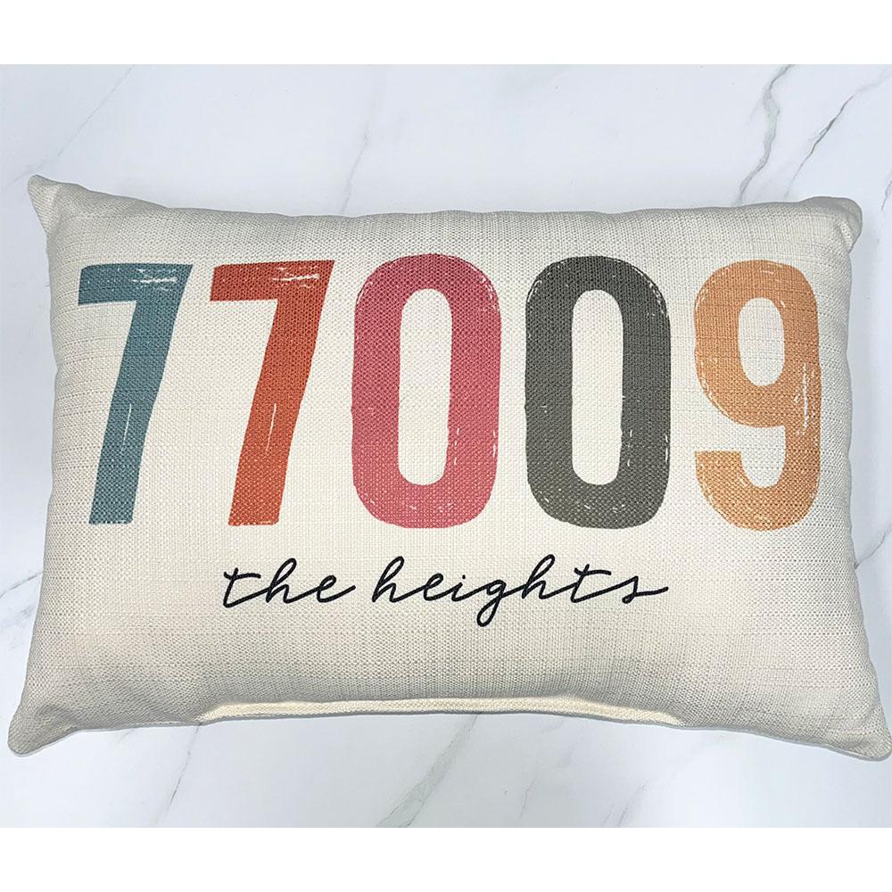 77009 Multi Color Zip Code Pillow