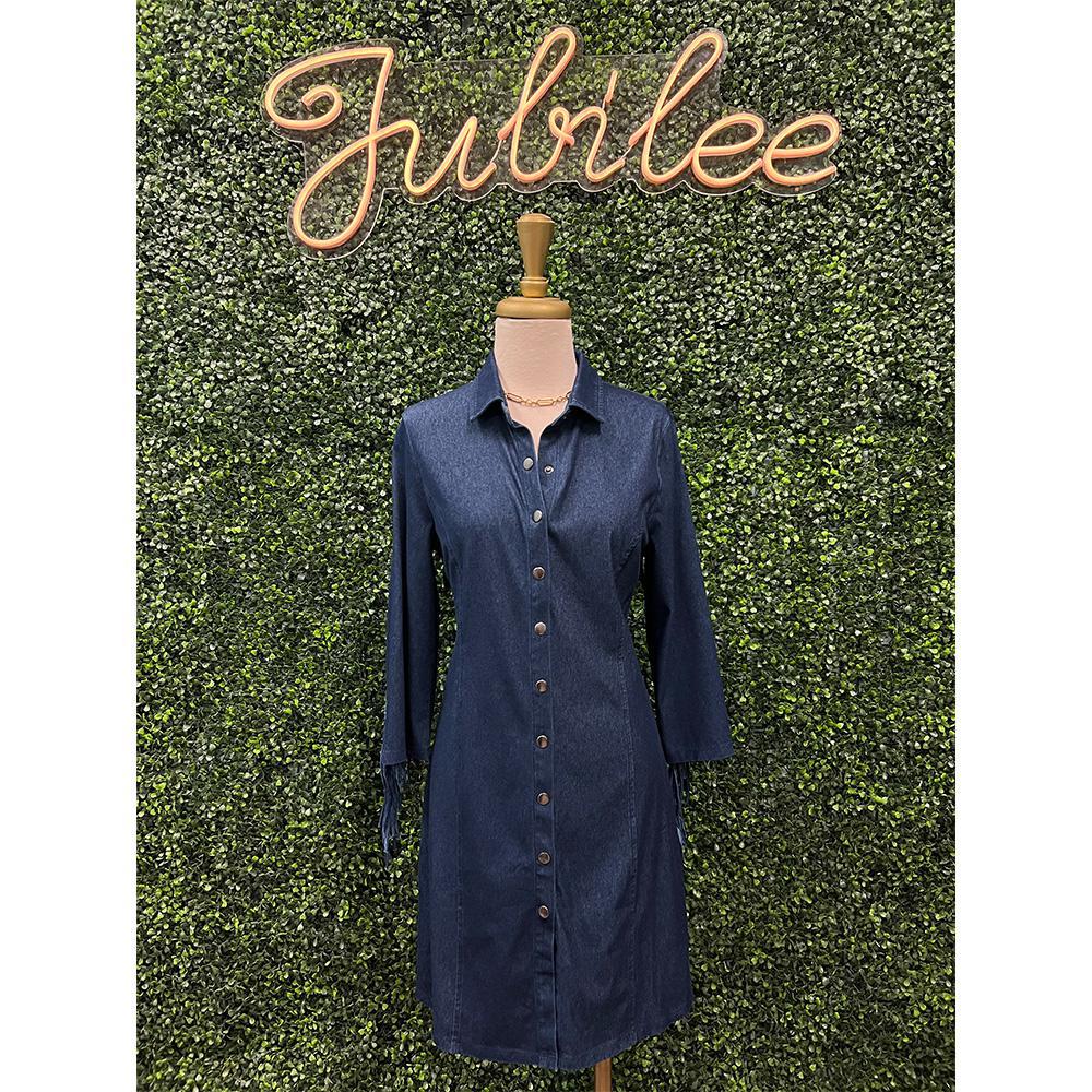 Alexa Denim Fringe Dress