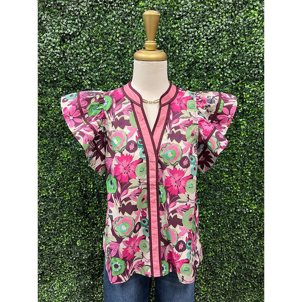 Sandy Plum Floral Top