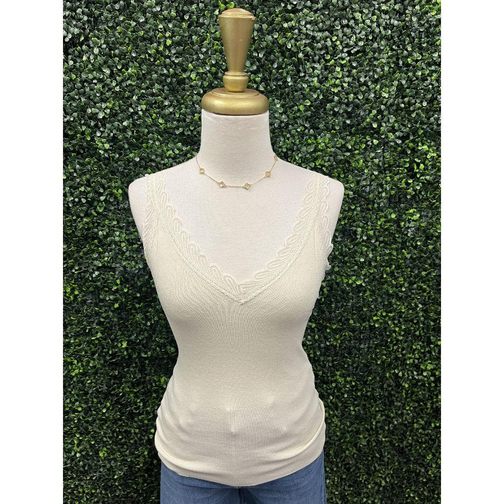 Andi Cream Lace Tank Top