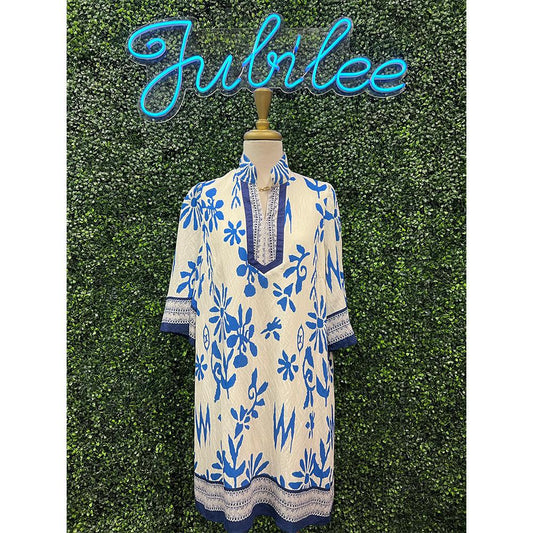 Gwyneth Border Print Mini Dress
