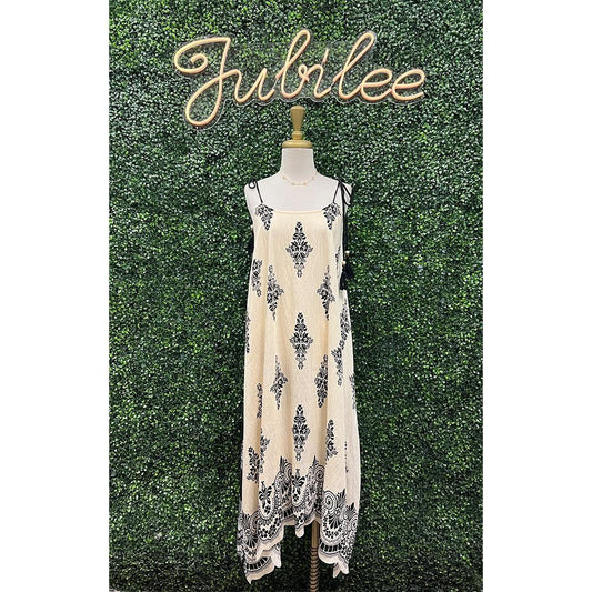 Leanna 2-Tone Maxi Dress w/ Tie Straps