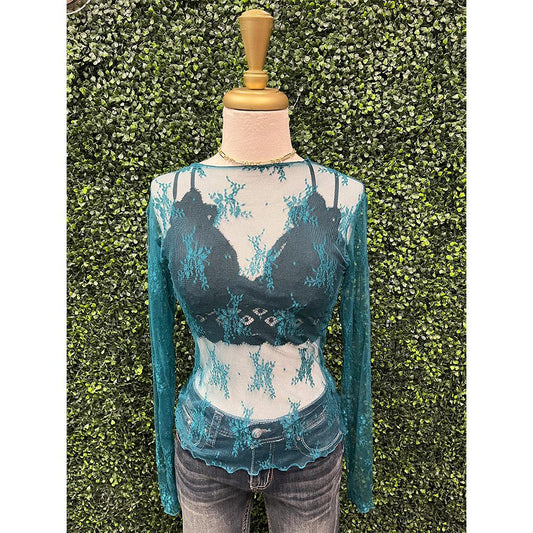 Teal Lace Top