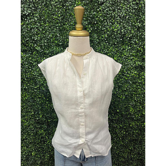 Madi White Sleeveless Blouse