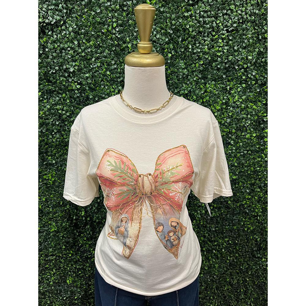 Nativity Bow Tee