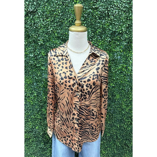 Wild Cat Print Blouse