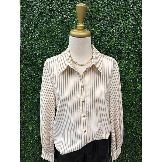Lola Pinstripe Chic Woven Top