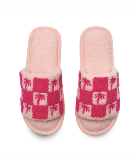 Pink Palm Slide Slippers