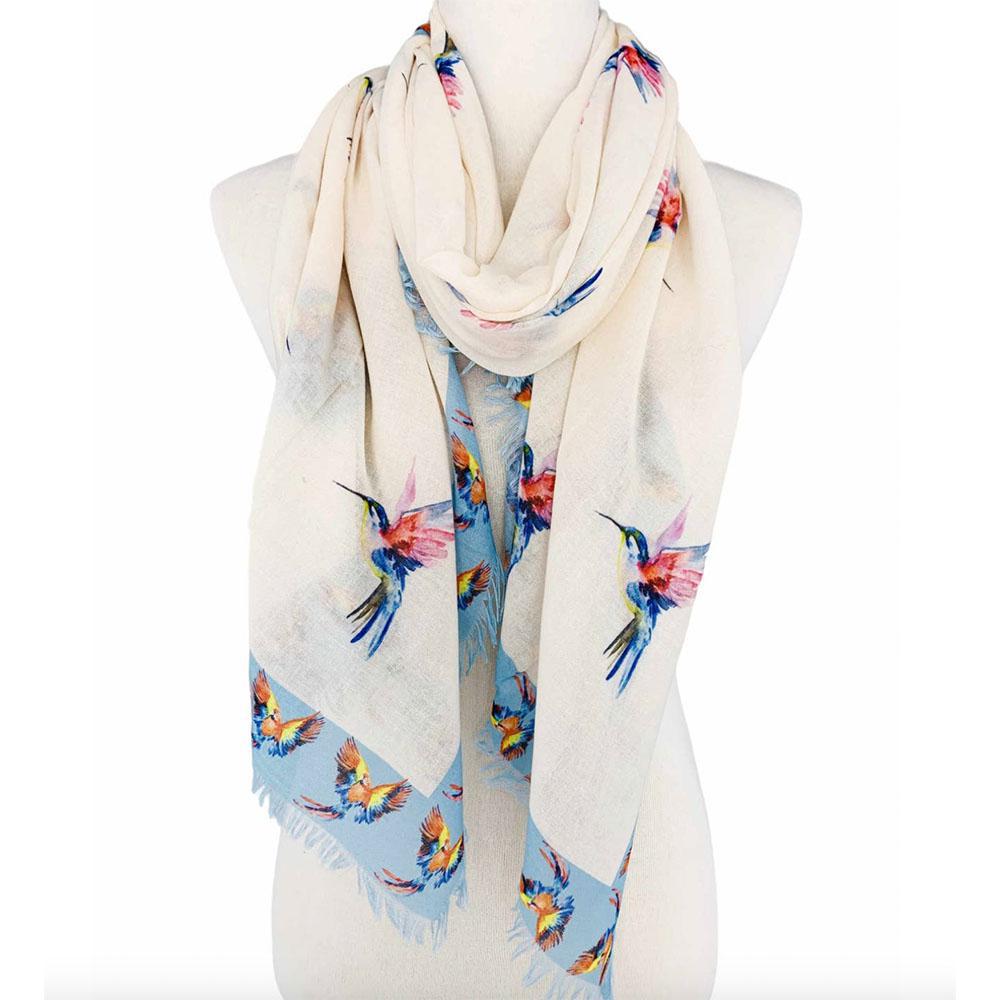 Beige-Multi Hummingbird Scarf