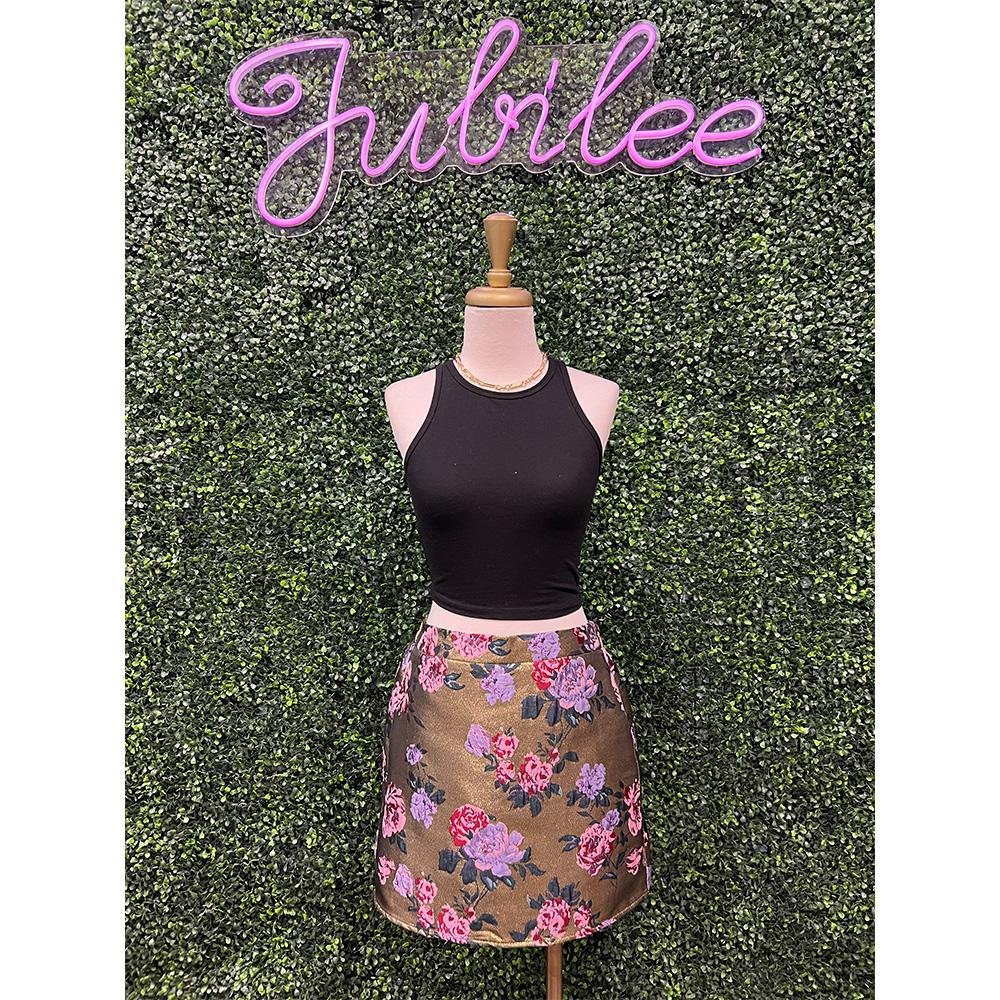 Arli Gold Floral Skort