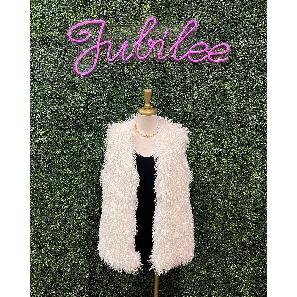 White Faux Fur Vest