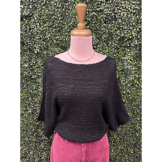Sophiamia Black Knit Sweater Top