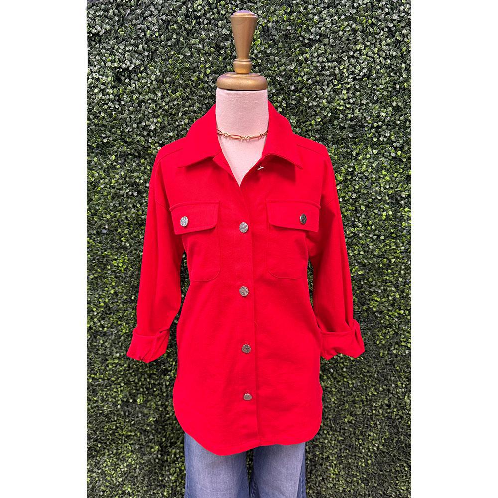 Janis Red Guitar Bejeweled Top