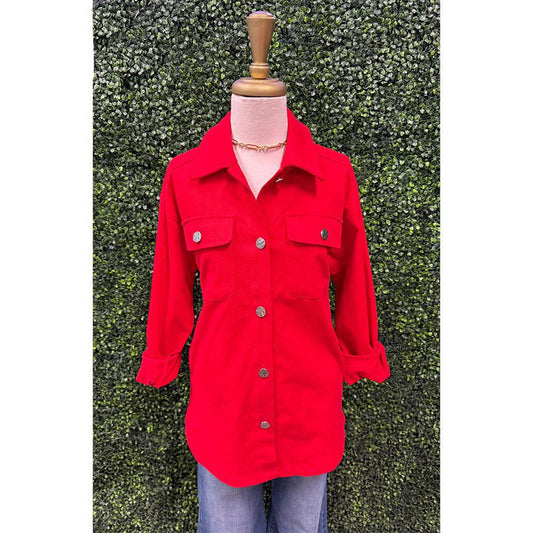 Janis Red Guitar Bejeweled Top