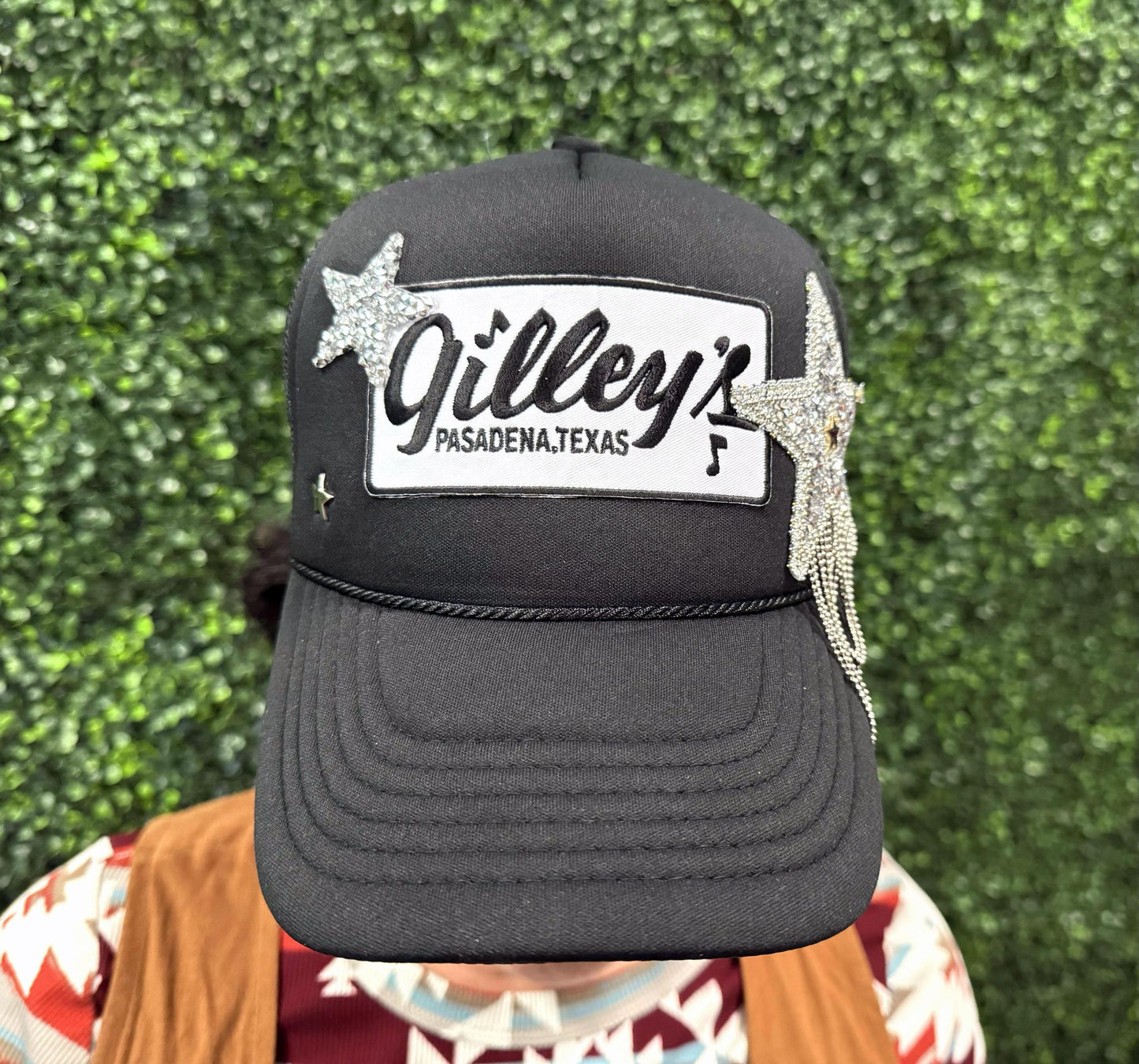 Star Fringe Black Gilley's Trucker Hat