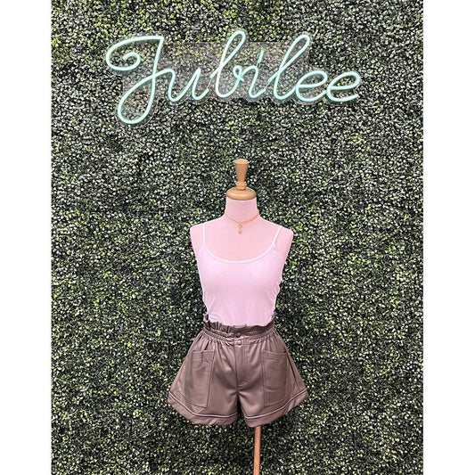 Ollie Olive Faux Leather Shorts