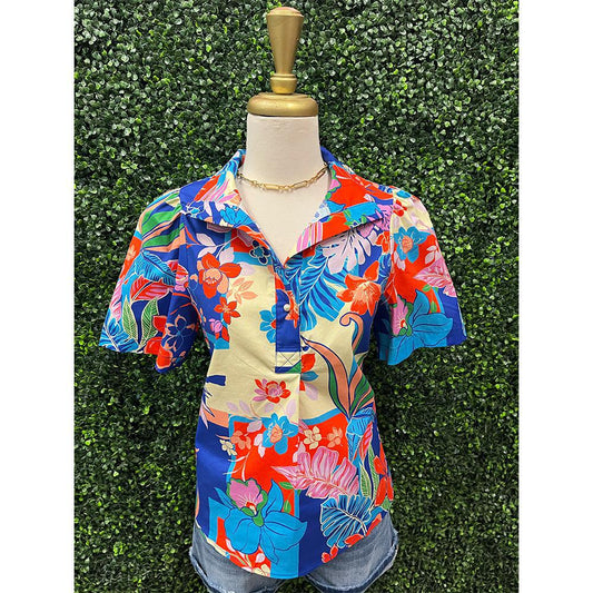 Regan Tropical Print Top