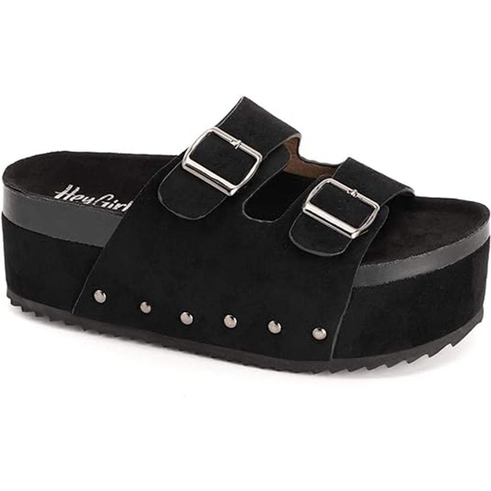 Wannabe Black Platform Sandals by Corkys