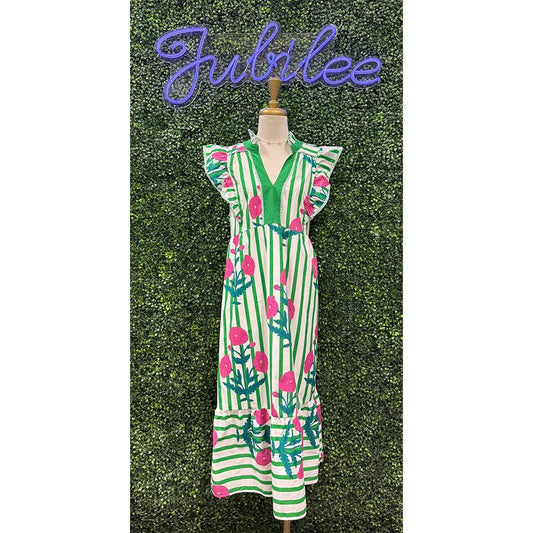 Samaria Striped Floral Dress