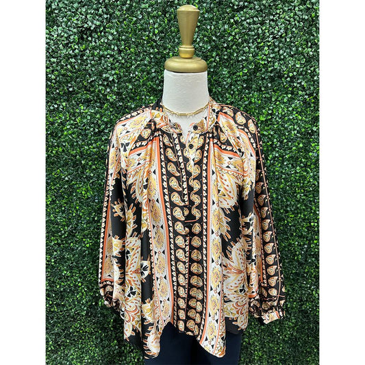Nesryn Mirrored Scarf Print Blouse