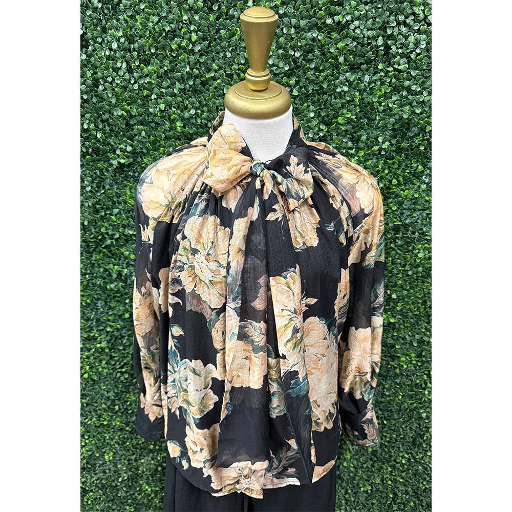 Mabel Black Floral Blouse
