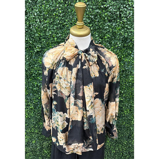 Mabel Black Floral Blouse
