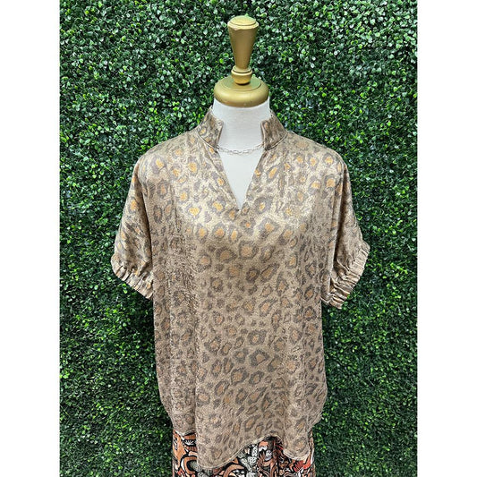 Rayne Metallic Leopard Top
