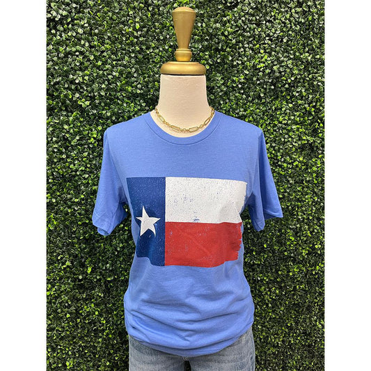 Columbia Blue Vintage Texas Flag -Graphic Tee