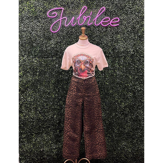 Nelly Leopard High Rise Pants