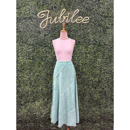 Aqua Suede Skirt