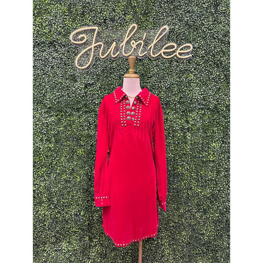 Cecilia Cranberry Velvet Tunic Dress