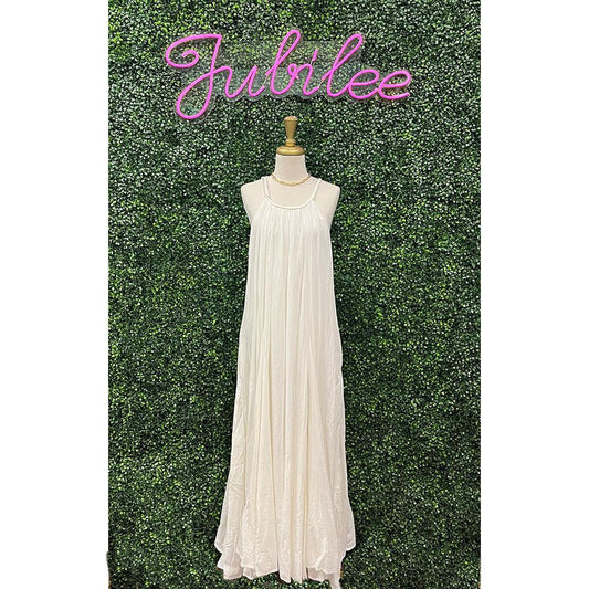 Marina Cream Halter Maxi Dress