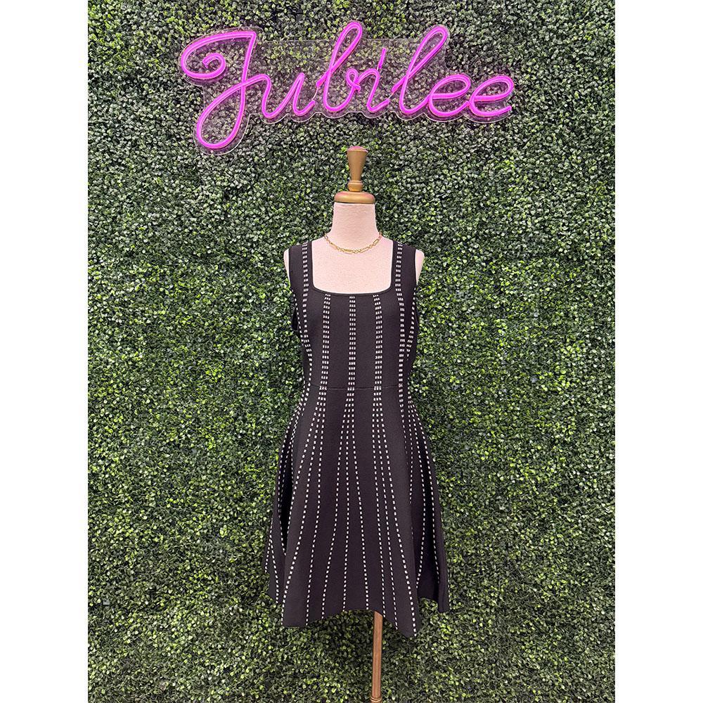 Sarah Black Jacquard Mini Dress