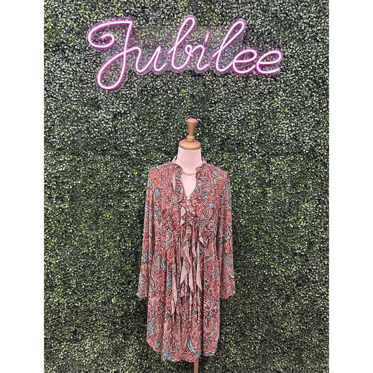 Natasha Mocha Western Mesh Dress