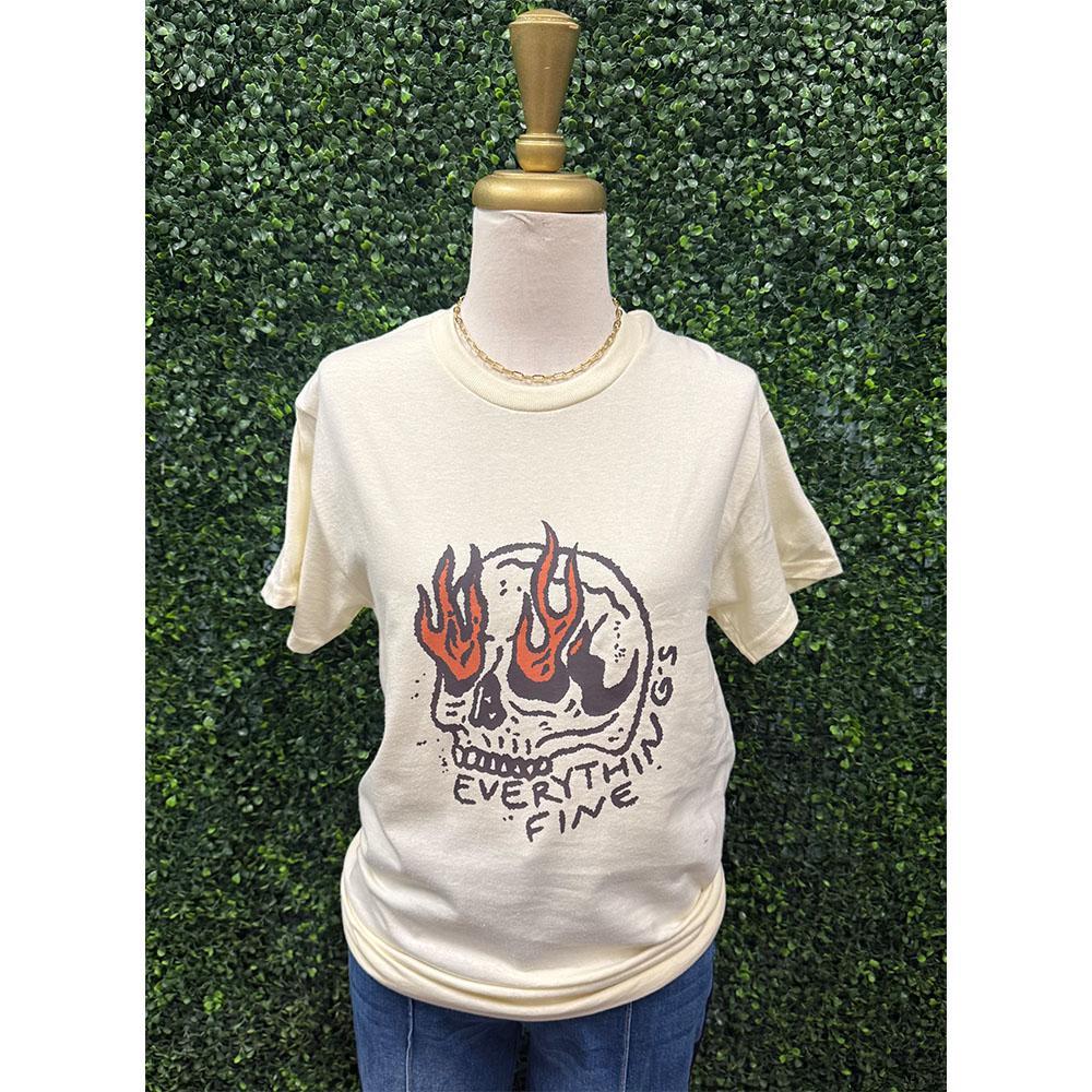 Everything's Fine Skull T-Shirt