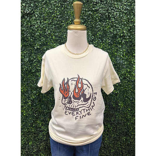 Everything's Fine Skull T-Shirt