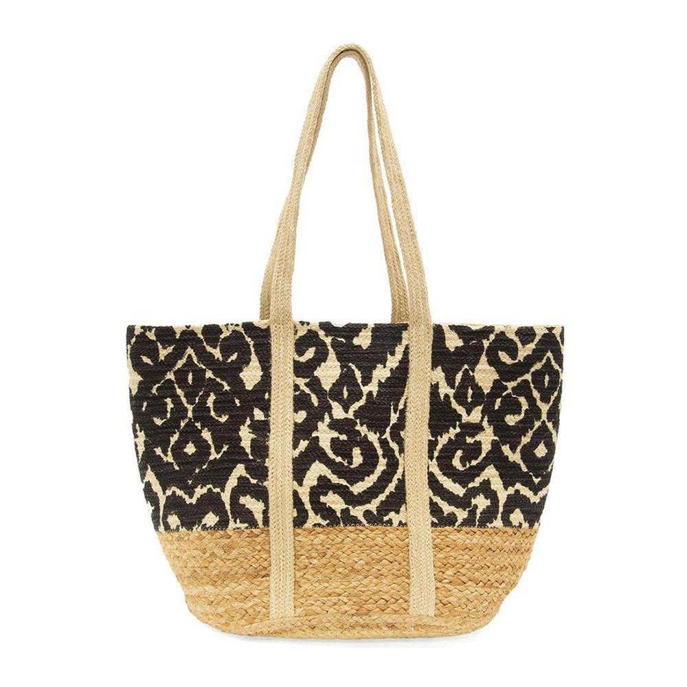 Geo Vines Painted June Shopper Jute Tote