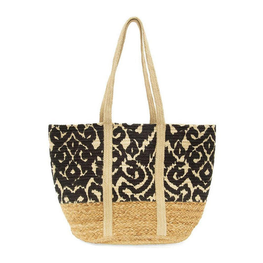 Geo Vines Painted June Shopper Jute Tote