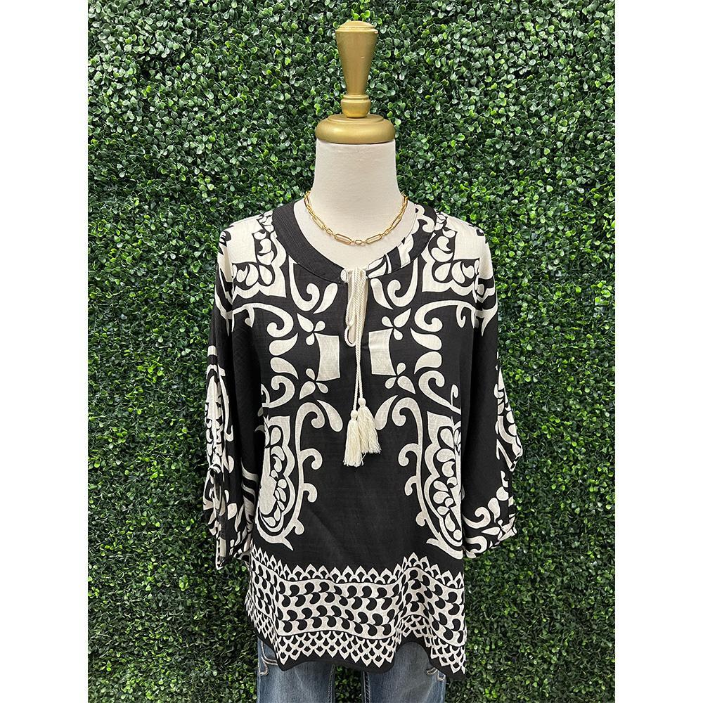 Jennifer Printed Dolman Sleeve Top