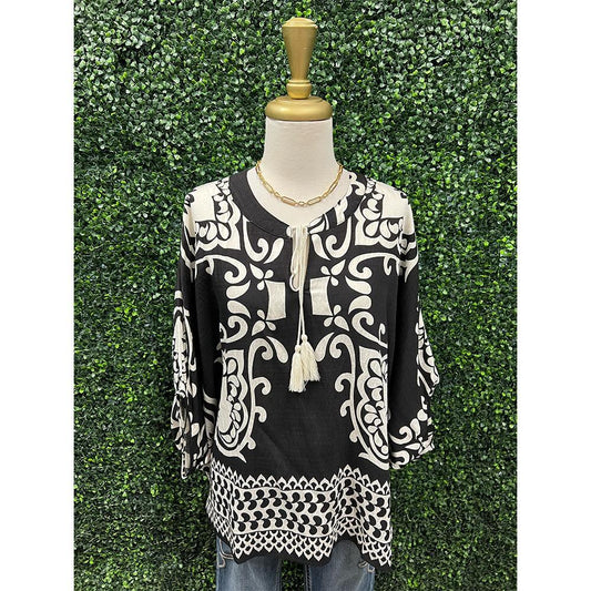 Jennifer Printed Dolman Sleeve Top