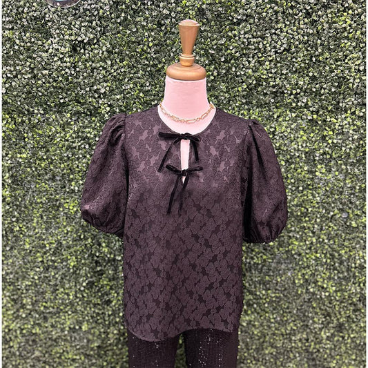 Renny Black Detail Top