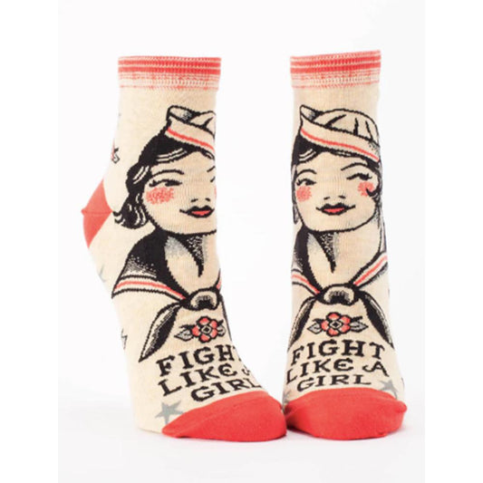 Fight Like A Girl W-Ankle Socks