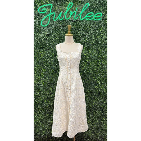 Ponsie Cream Embroidered Dress