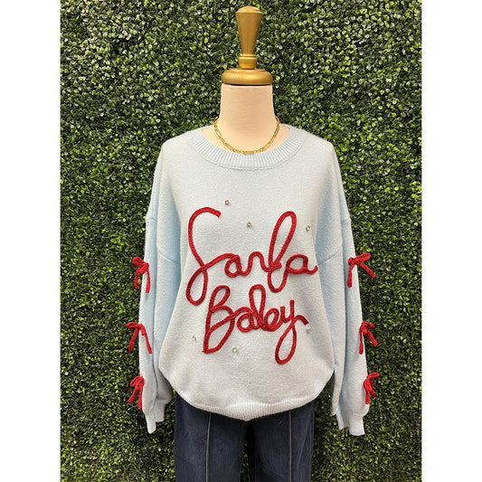 Baby Blue Santa Baby Sweater