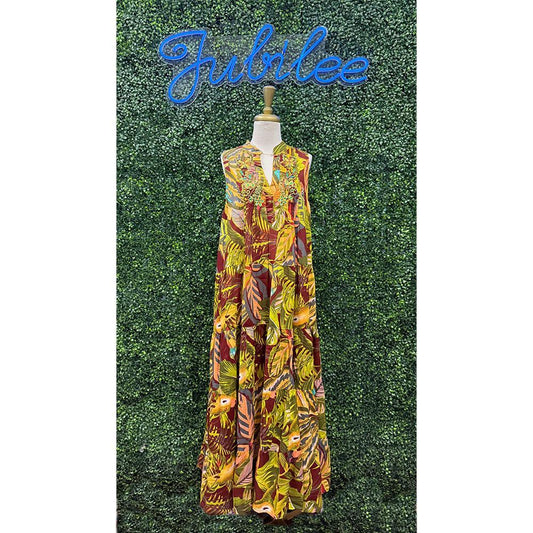Valti Coffee Sequin Maxi Dress