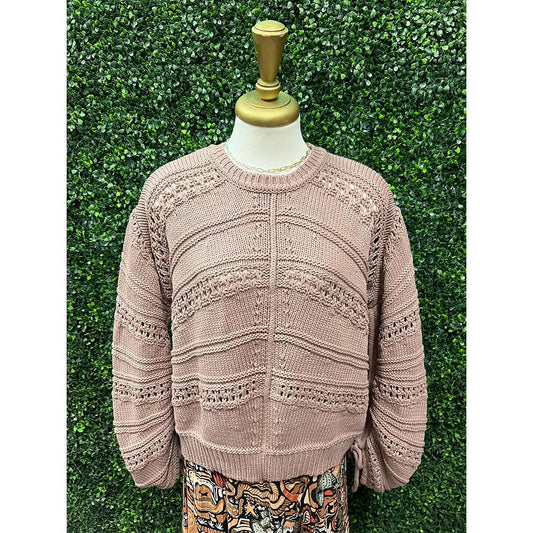 Cleo Cinnamon Crochet Sweater