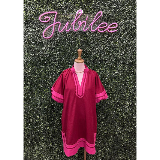 Brianna Burgundy Pullover Mini Dress
