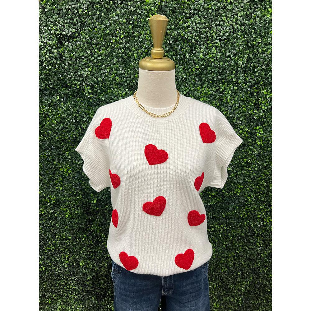 Ruby Heart Knit Top
